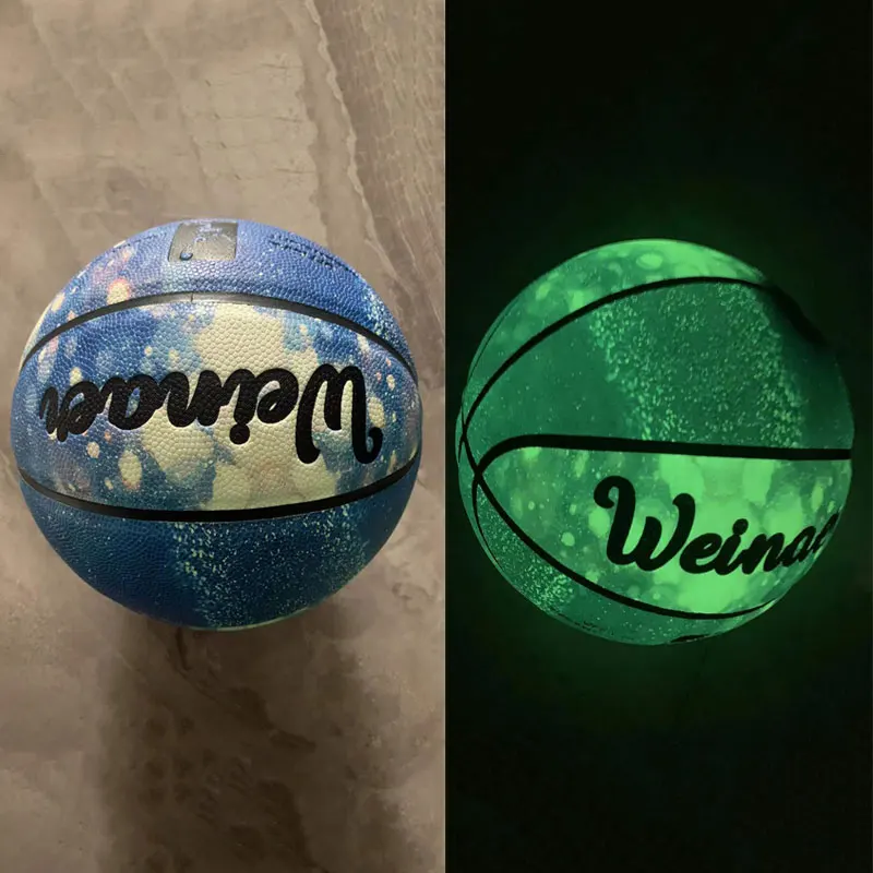 Ballon de basket-ball phosphorescent, streetball hygroté, taille normale 7 #, lumineux, cadeau de jeu de nuit