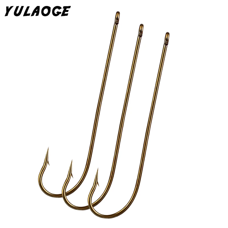 50PCS/lot High carbon steel hooks Metal long shank hooks Saltwater Fishing Hook barbed fishing hooks Various models Hooks Tackle