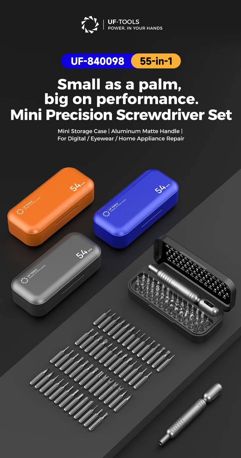 55-teiliges Mini-Präzisions-Schraubendreher-Set Magnetisches Reparatur-Werkzeugset Torx Hex Phillips Bits für Handy Uhr Laptop Elektronik DIY Geschenk – Detail 1