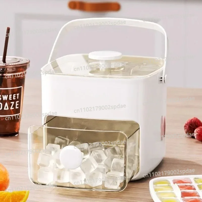 Food Grade Press Ice Cube Mould Large Capacity Storage Box With Handle Quick Freezing Container For Household Refrigerator Use