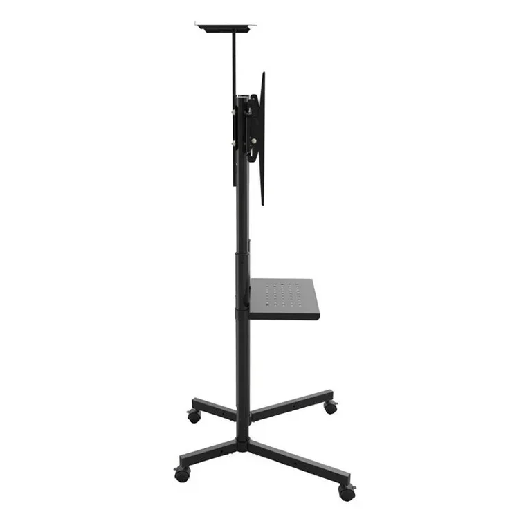 Best 32-65'' Universal TV Cart For LCD LED Plasma Flat Panel Stand Mount With Mobile And Adjustable Shelf And Curved Displays