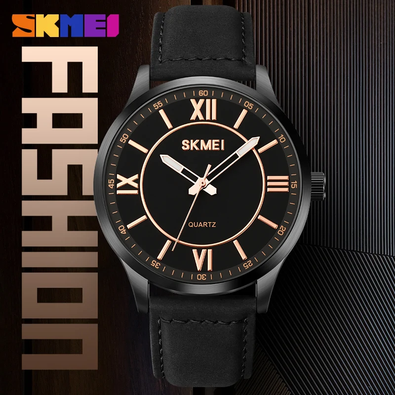 SKMEI Jam Tangan Pria Kasual Fashion Merek Top Jam Tangan Kuarsa Bulat Kedap Air Desain Asli Sederhana Jam Tangan Olahraga Reloj Hombre