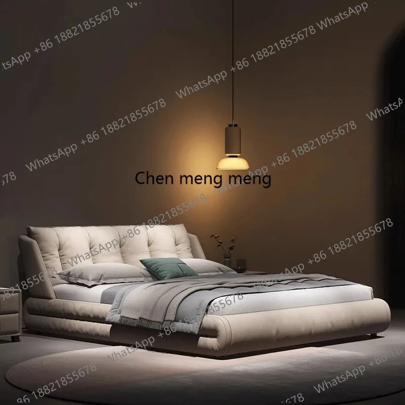 

F4567180x200cm Modern Master Bedroom 2 People Bed Composite Leather Comfortable Down Bag Double Beds Luxury Headboard Twin Furni