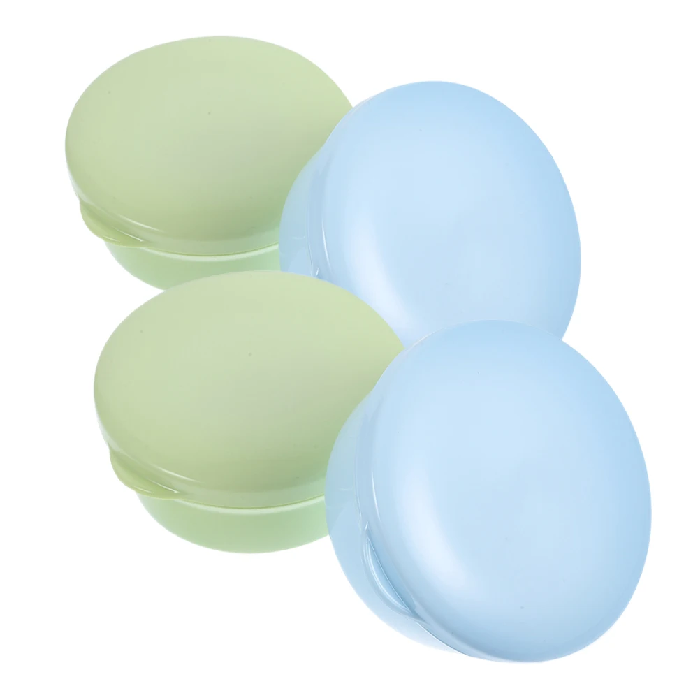 

4Pcs Portable Soap Box Double Layer Plastic Containers Sealed Lid Travel Camping Gym Kitchen Bathroom Hotel Use
