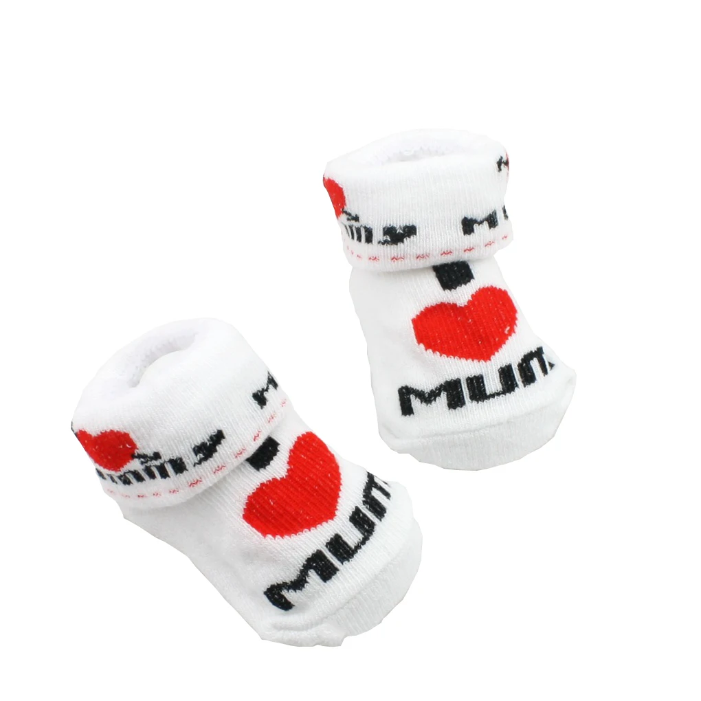 

Cotton Infant Baby Girls Boys Love Print Anti-slip Breathable Keep Warm Socks For 0-6 Months