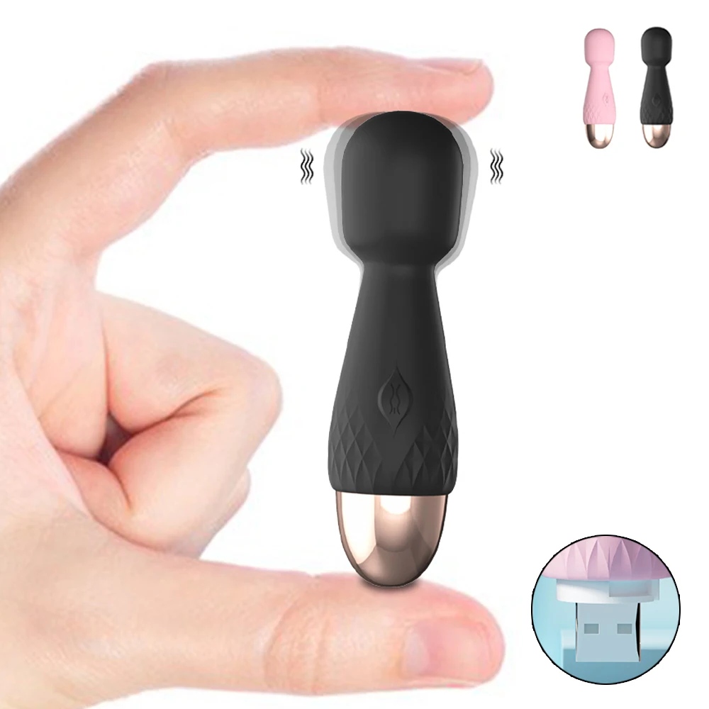 Mini consolador vibrador AV, estimulador de clítoris, masajeador de punto G, masturbador, varita mágica con recarga USB, vibrador, Juguetes sexuales para mujer ﻿