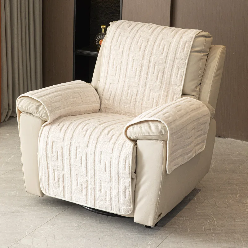 Thickened Plush Sofa Cover Chaise Lounge Chair Pad One-Piece Anti-Slip Electric Recliner Luxury Massage Chair Couch Cover