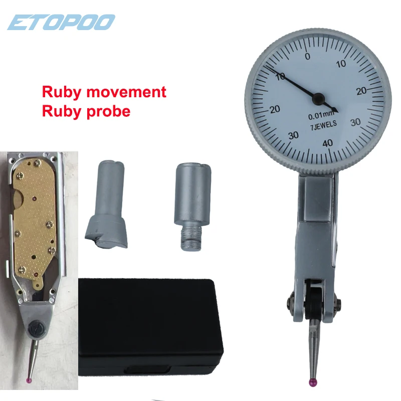 0-0.2mm 0.002mm 7Jeweld Miron Dial Test Indicator 0-0.8mm 0.01mm dial indicator dial Level Gauge Scale Precision Metric Dovetai