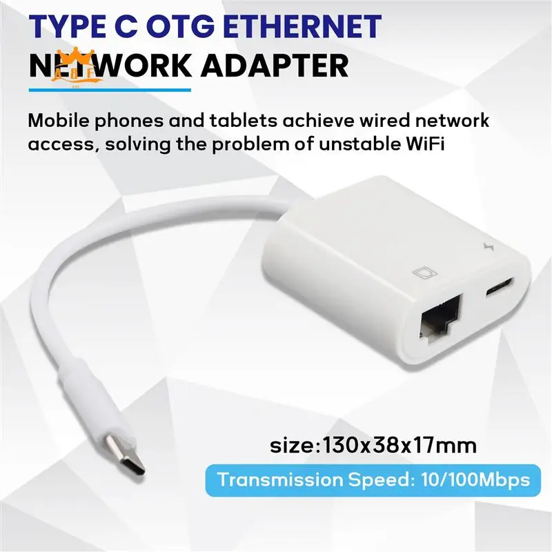 A08E-Type C OTG Ethernet-адаптер USB C к RJ45 Ethernet LAN Проводной сетевой преобразователь 100 Мбит/с для мобильного телефона типа C Планшет A08E-Type C OTG Ethernet-адаптер USB C к RJ45 Ethernet LAN Проводной сетевой преобразователь 100 Мбит/с для мобильного телефона типа C Планшет