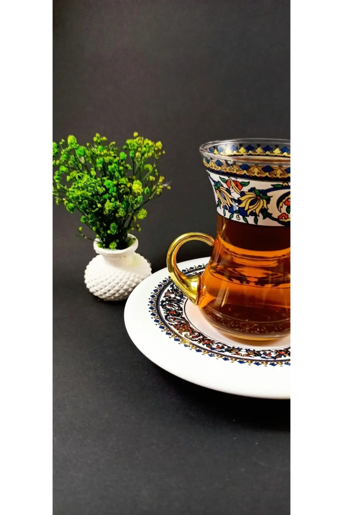 

Uras 12 Piece the Laleli Collection Pattern Tea Set Kit English Tea Cup Glass Cup