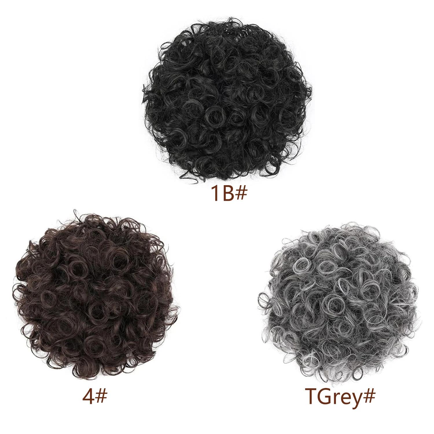 Rommelig Golvend Broodje Haarstukken voor Vrouwen Kort Krullend Trekkoord Paardenstaart Opgestoken Haar Broodje, 1 STKS Grote Dikke Krullend Synthetisch Haar Broodje