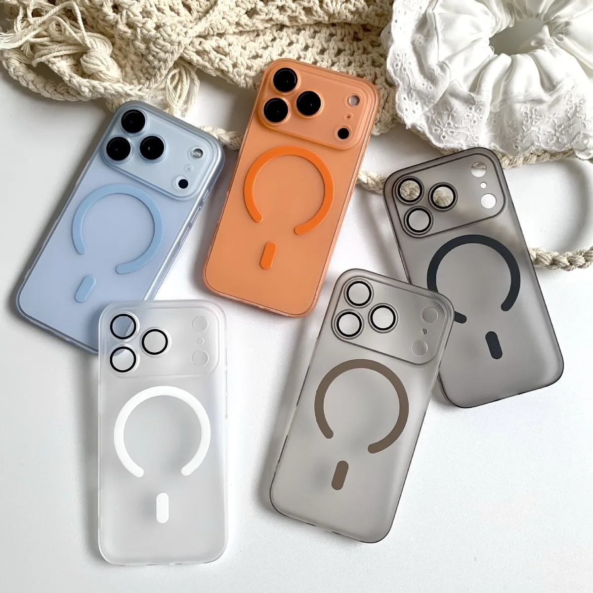 เคสโทรศัพท์แบบใสบางสำหรับ Magsafe Wireless Charge สำหรับ iPhone 17 Air 16 15 14 Plus 13 12 Pro Max ฝาหลังใส PC