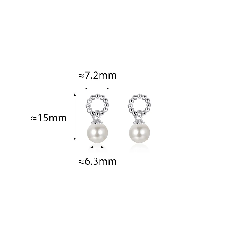 حقيقي 925 فضة اللؤلؤ قلادة الجوف جولة أنيقة وأقراط لسحر المرأة غرامة مجوهرات الحد الأدنى الملحقات #2