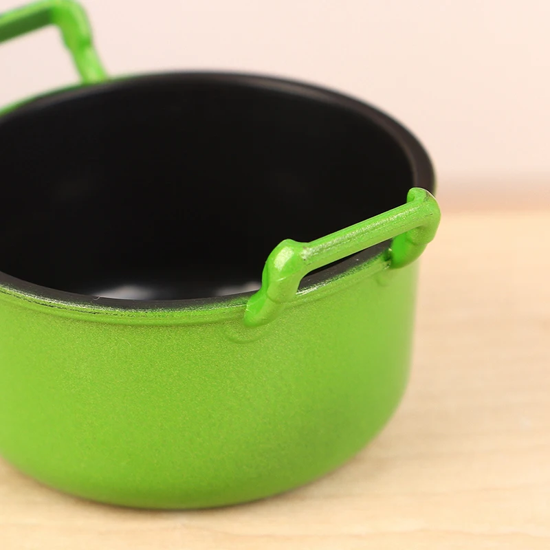 1/12 دمية محاكاة إناء للحساء نموذج دمية مصغرة المطبخ وعاء الطبخ قدر الديكور دمى اكسسوارات المنزل