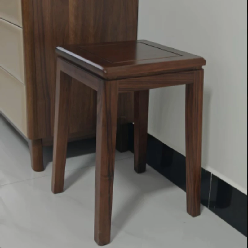

Stackable Solid Wood Dining Chair Light Luxury Living Room Square Stool for Home Entrance Shoe Bench Modern Office Low Ottomans