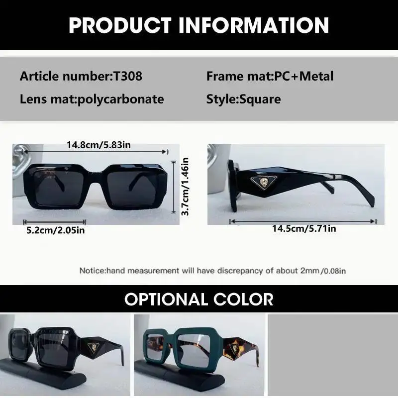 Luxury Brand Square Sunglasses Men Women Fashion Outdoor UV Protective Eyewear Vintage Leopard Head Design Sun Glasses