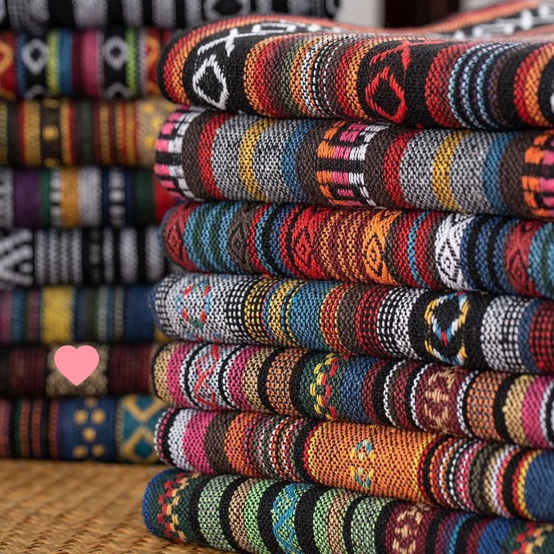 

1x1.5m Customized High-grade Bohemian Ethnic Fabric Curtain Decoration Tablecloth Linen Curtains Sofa Fabric Multifunctional