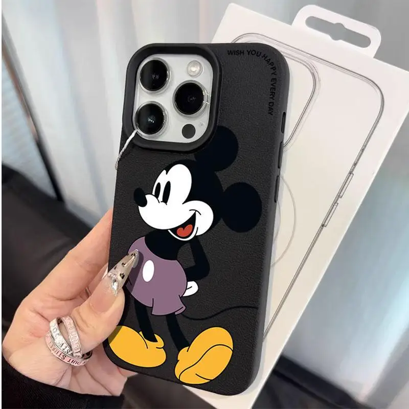 Disneys Mickeys Minnies Mouses Happy Hands At The Back Phone Case Fori Phone 16 15 14 13 12 11 Pro Max Plus Y2K Cute Back Cover