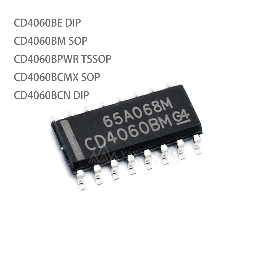 

10pcs/lot Original CD4060 CD4060B CD4060BE CD4060BM CD4060BPWR CD4060BCMX CD4060BCN IC BINARY COUNTER 14-BIT 16DIP 16SOIC