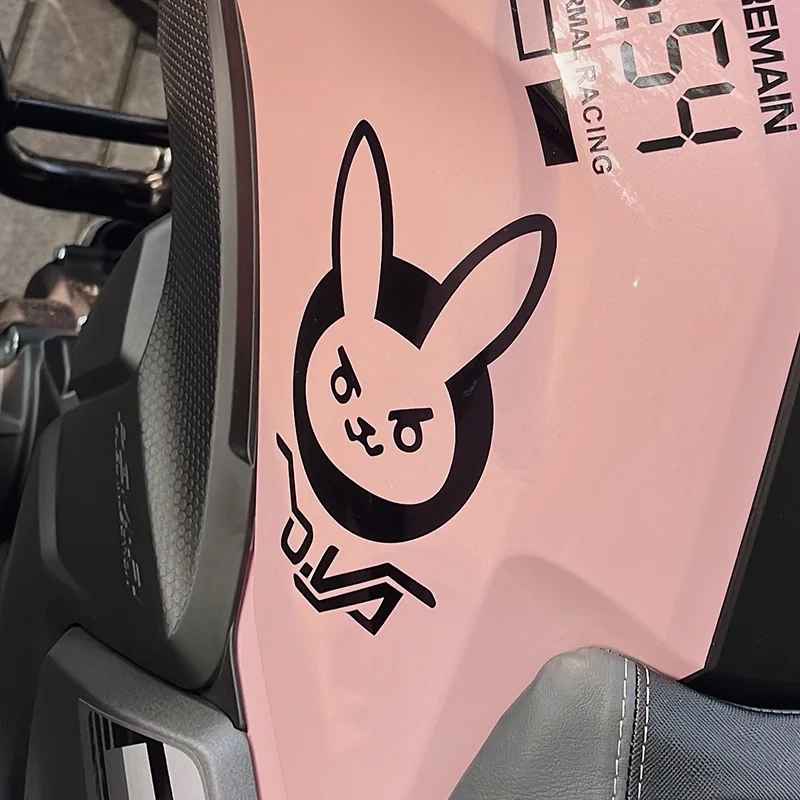 

1PC Cool Angry Bunny Head Black Vinyl Sticker - DIY Decal for Motorcycle Car Laptop Accessories