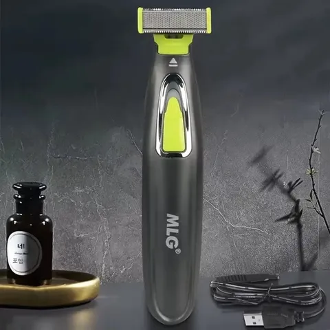 남녀공용 휴대용 전신 트리머 MLG 전기 면도기, USB T 모양 블레이드 면도기, 수염 겨드랑이용, 세척 가능
