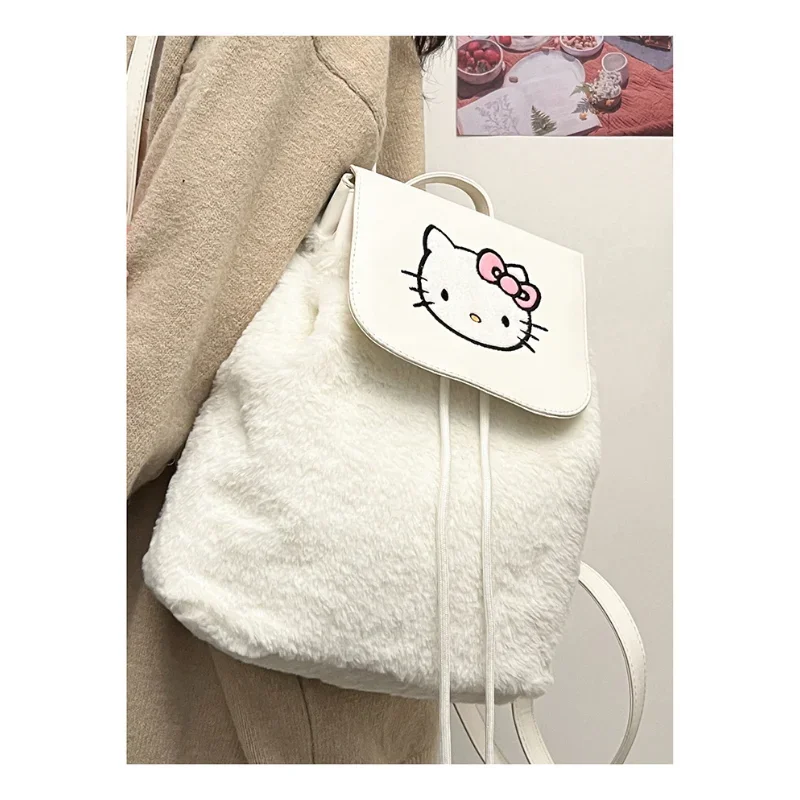 Sanrio-mochila escolar de Hello Kitty para estudiantes, bolsa de gran capacidad, ligera, con hombrera, informal, bonita, de dibujos animados