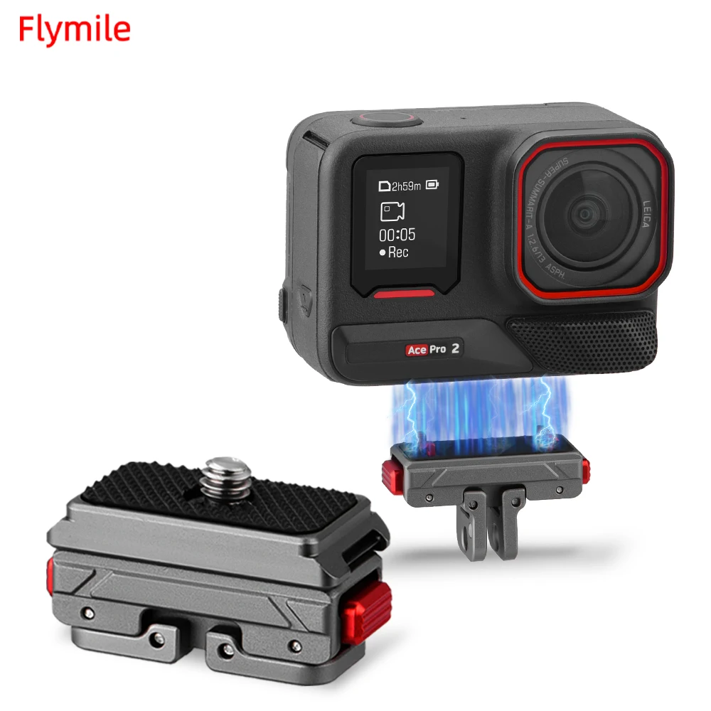 

Flymile Adapter Base for Insta360 X5/X4/Ace Pro 2 Camera Metal Extensions Bracket Quick Release Tripod Adapter Mount Plate Base