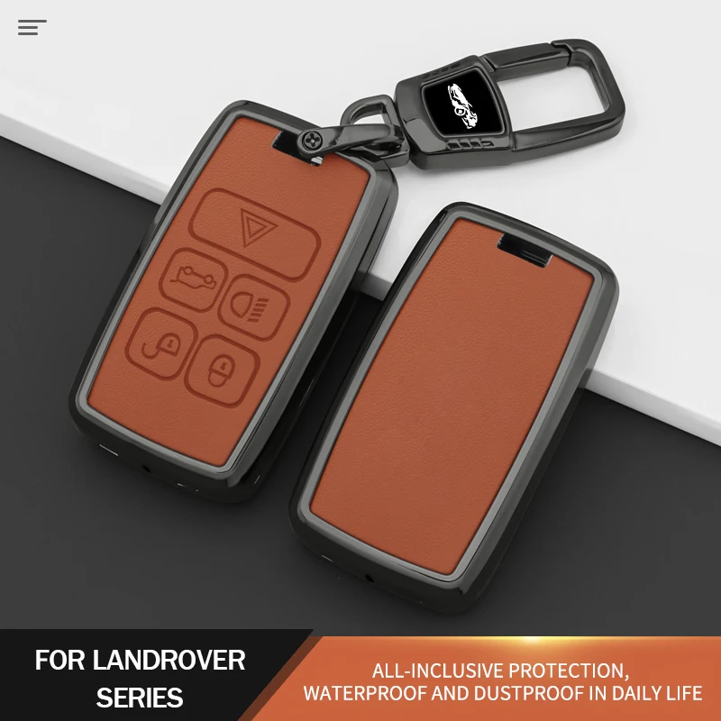 Funda protectora metálica para llave de coche, compatible con Land Rover Range Rover Evoque Discovery Sport Velar, llavero