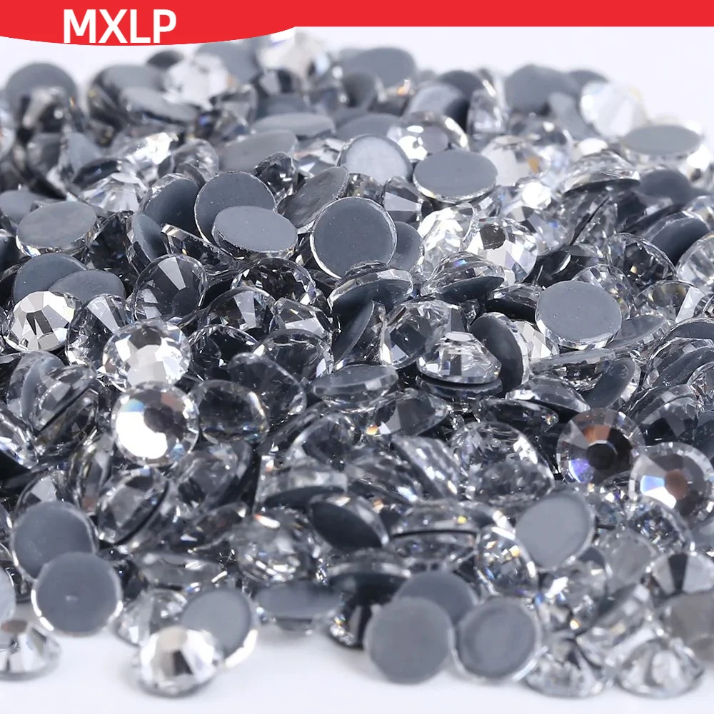 All Sizes Color Crystal Ab Glass Glitter Iron On Strass Flat Back Hotfix Rhinestones For Nail Art Sewing & Fabric Decoration