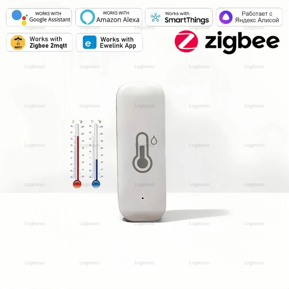 

Zigbee датчик температуры и влажности детектор измеритель умный дом термометр с питанием от батареи гигрометр для Ewelink Alexa Google