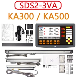 SINO 3 Axis DRO Kit SDS2-3VA Set LCD Digital Readout KA-300 KA-500 Glass Linear Scale Encoders For Lathe Grinder Milling KA300