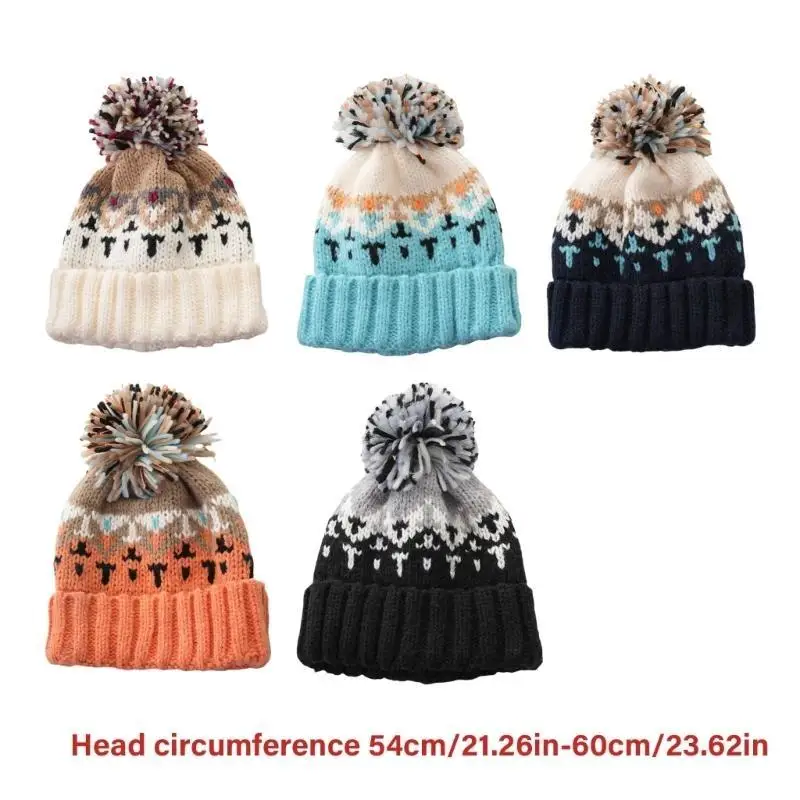 39bd Fashion Pompoms Strickblock Caps Winter warmer für Frauen täglich Kleidung