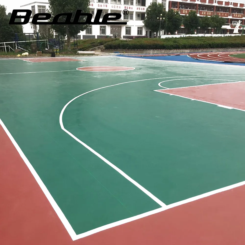 

Beable Basketball Court Outdoor PVC Flooring Volleyball Tennis Covering For School Institutional Stadium Have White Lines