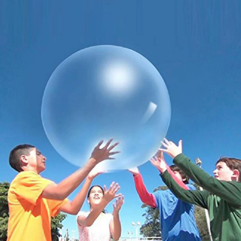 70cm niños al aire libre suave aire lleno de agua bola de burbuja globo inflado juguete divertido juego de fiesta gran regalo para niños bola elástica