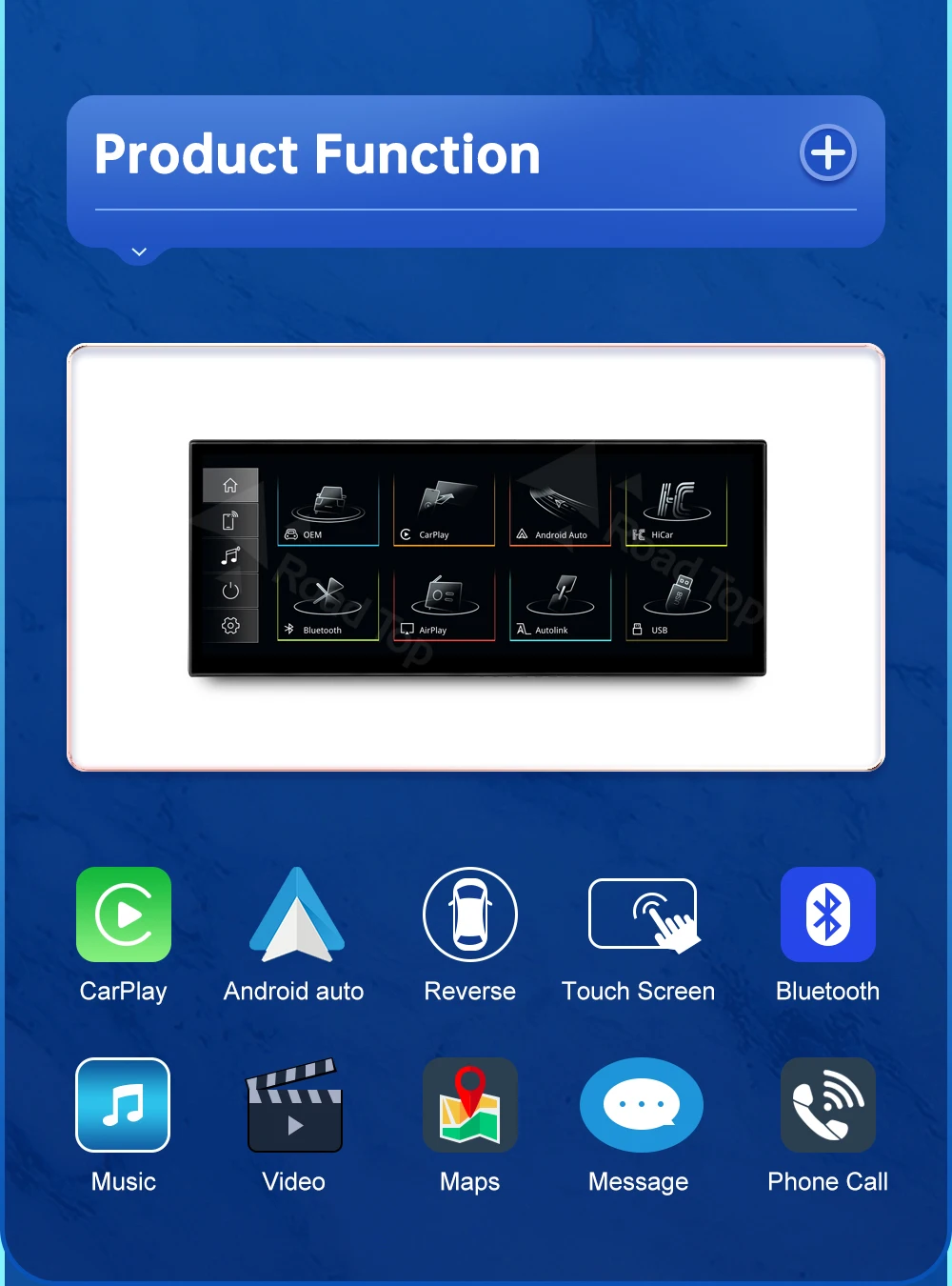 Touch-Display für Audi A4 A5 B9 2016-2019 Road Top 12,3 Zoll Multimedia-Player Android Auto Link GPS Carplay Bildschirm Car Play – Detail 2