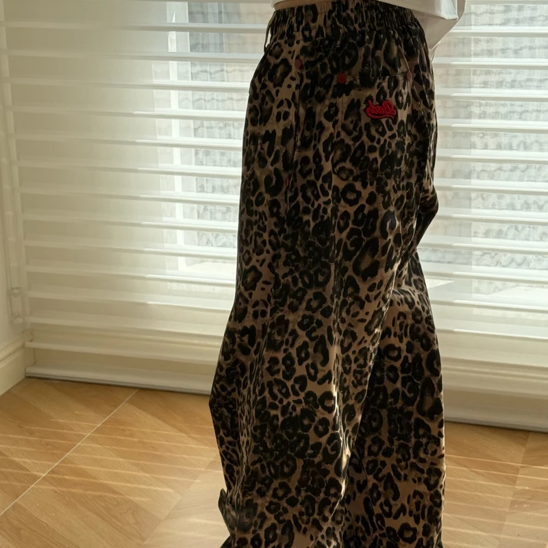 Badblood Leopard Print Pants Y2K Korean Sexy Girl Fashion Trousers