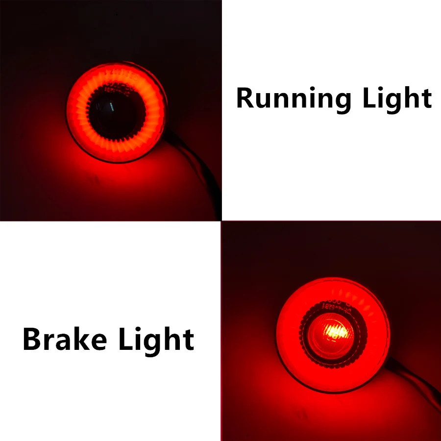 Smoke Lens LED Universal Motorcycle Rear Light Brake Stop Round Lamp UTV ATV Warning Indicator For Chopper Bobber Harley Honda