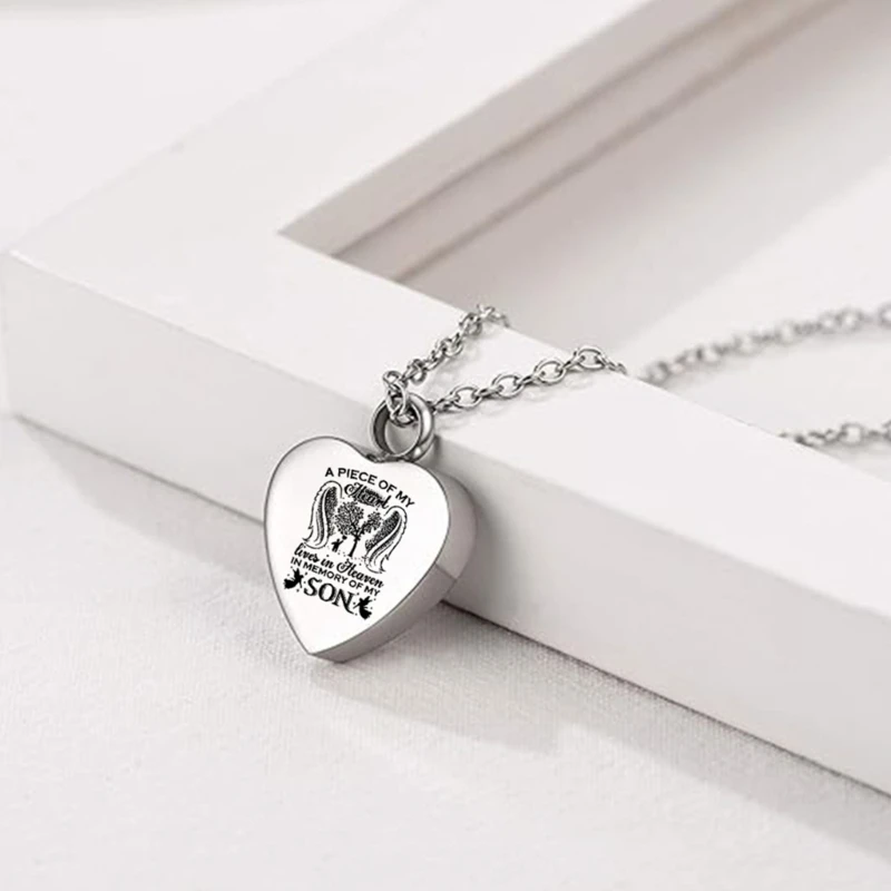 Memorial Necklace Ashes Container Locket Cremation Neck Jewelry for Ashes/Hair Elegant Locket Necklace for Women Men