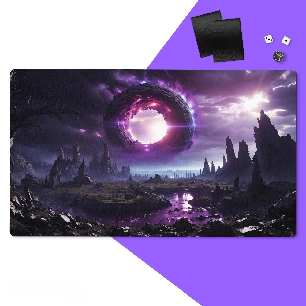 Tapis de jeu inspiré de Damnation - Wonders emblématiques |   Tapis de carte Magic the Gathering MTG Swamp, illustration de carte réinventée, 24"x14"