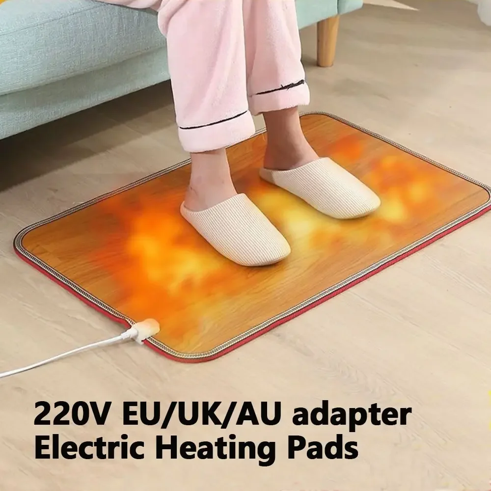 220V Winter Heating Foot Mat Office home Electric Heating Pad Warm Feet HeaterThermarpet Leather Household Floor Electric Heater