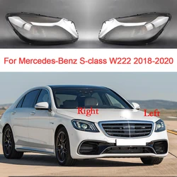 Car Headlight Glass For Mercedes-Benz S-class W222 2018 2019 2020 Headlamp Shell Lampshade Transparent Lens Cover Car Parts