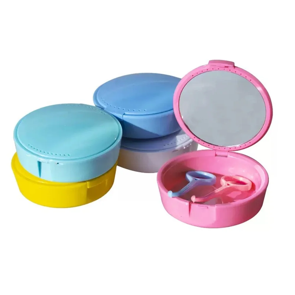

Travel-Friendly Dental Orthodontic Retainer Case with Mirror | Braces & False Tooth Storage Box for Daily & On-the-Go Use