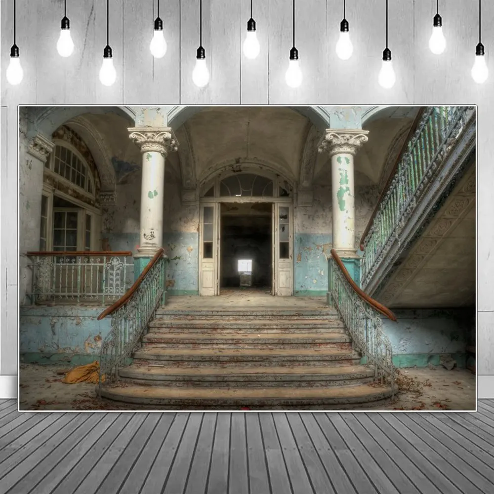 Grunge Old House Pillars Porch Stairs Interior Photography Photography Backgrounds Custom Baby Party Decoration Photo Backdrops