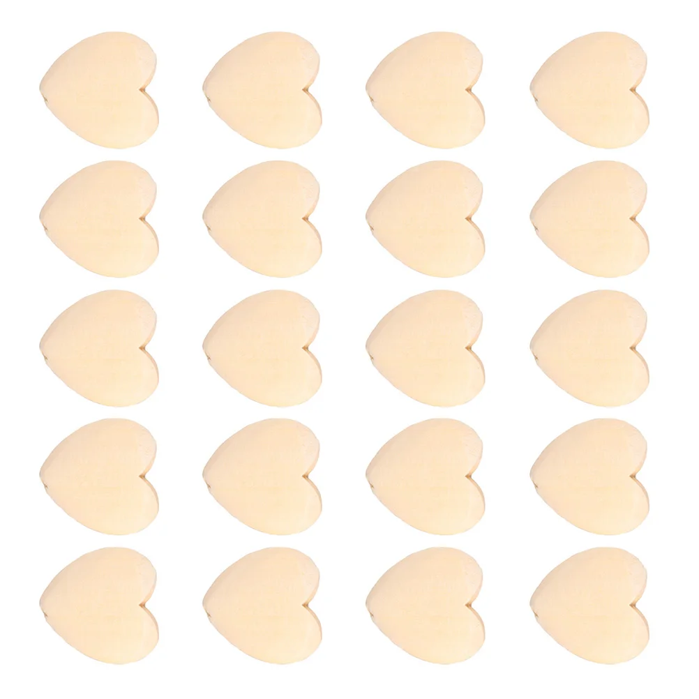 

20pcs Heart Shaped Wood Slices Unfinished Durable Diy Crafts Wedding Party Decor Blank Wood Chips For Staining Painting Writing