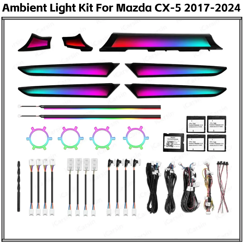 

Upgrade 256 Colors Symphony Led Car Interior Ambient Light for Mazda CX-5 2017-2024 Atmosphere Strip Accessories
