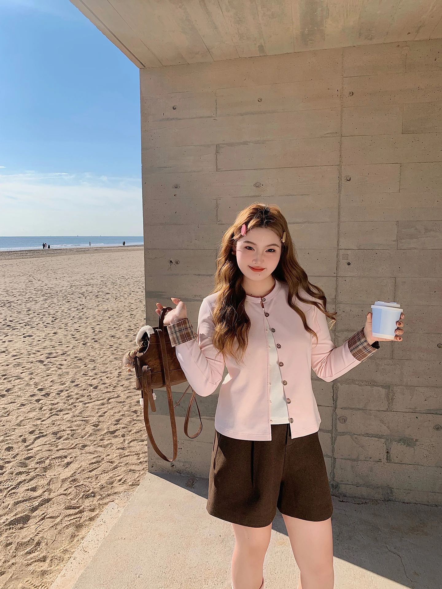 

Herwear Casual Sle Long Sve T-irt Women plus Size Plaid Color Blo Slimming Large Size Top Ladies Faion Winter Season