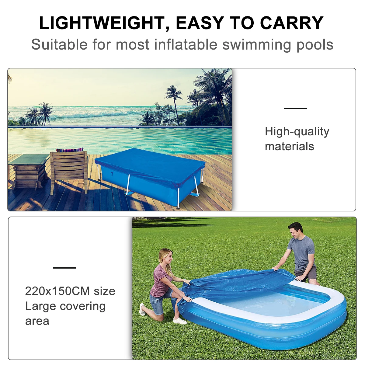 Waterproof Inflatable Swimming Pools Large Area Light Weight Easy Carry Mat Protective Rainproof Plastic For Tarp Cover For Pool