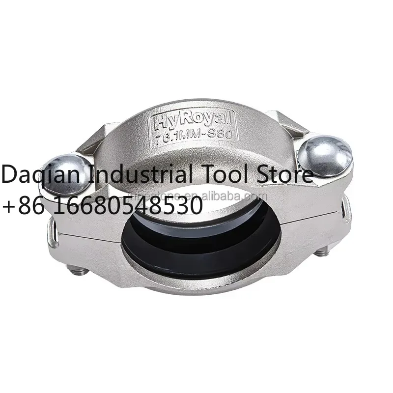 e3aHeavy  76.1mm Oil Pipe System Double Bolted Clamp Rubber Lined Quick  Metal Grooved Type Pipe Fittings