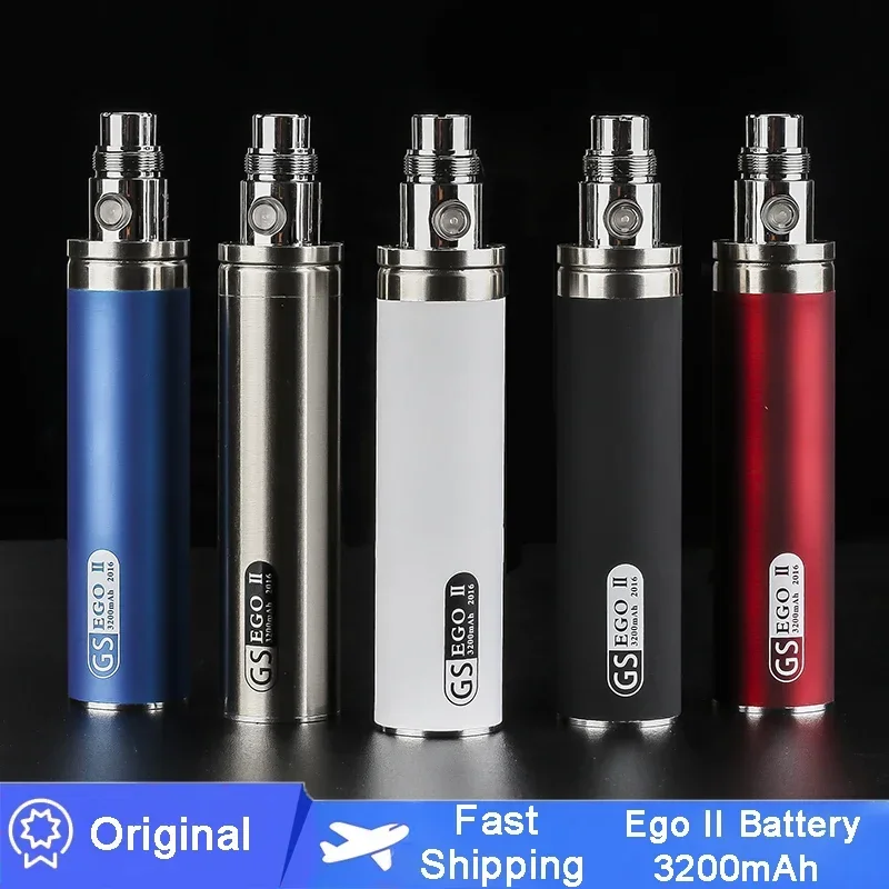 Ego II-vaporizador con batería para cigarrillo electrónico, vaporizador GS de 3200mah /2200mah, atomizador de rosca 510 actualizado, 5 unidades