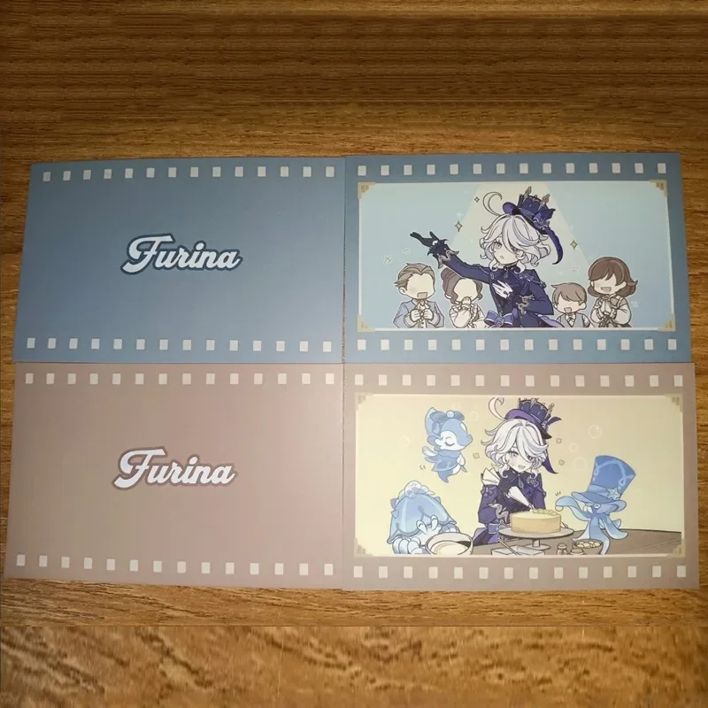 8Pcs/Set Game Cartoon Anime Card Furina de Fontaine Focalors Hydro Archon God of Justice Cosplay LOMO Card Postcard Gifts